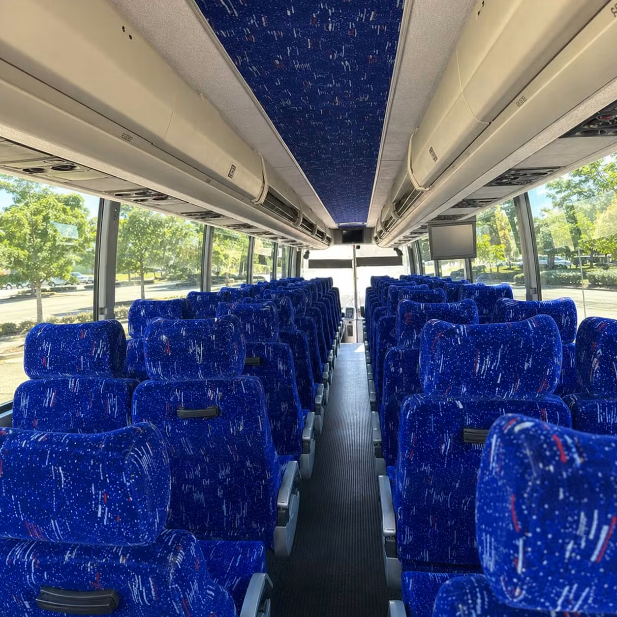 brownsville charter bus rental interior